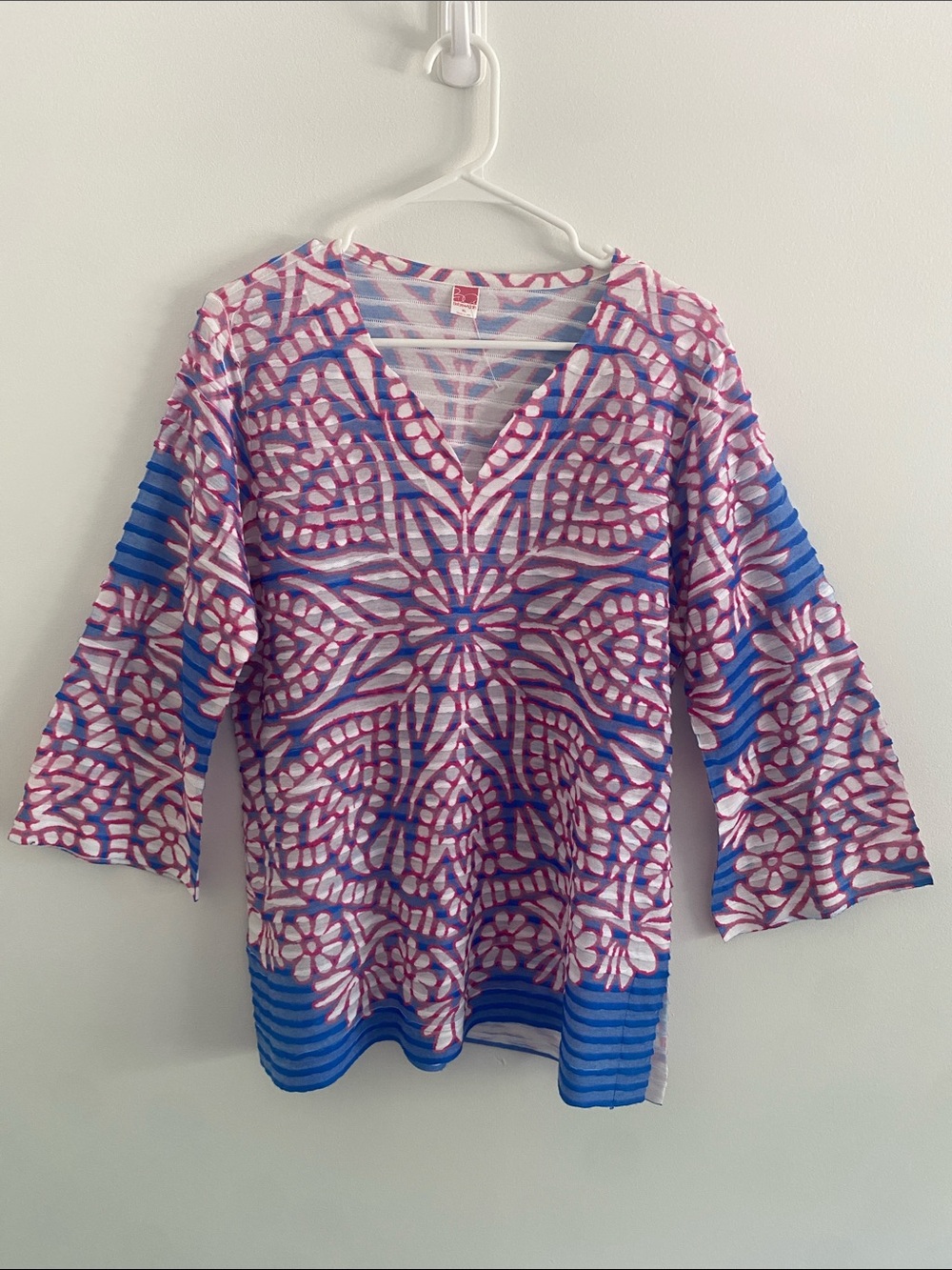 Before & Again Split Neck Top Wide Sleeve Size XL